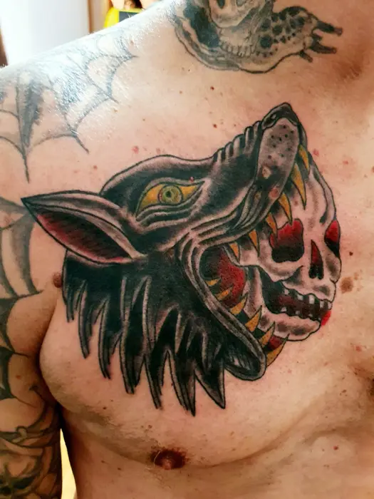 Wolf-Schädel – Tattoo von Tommy
